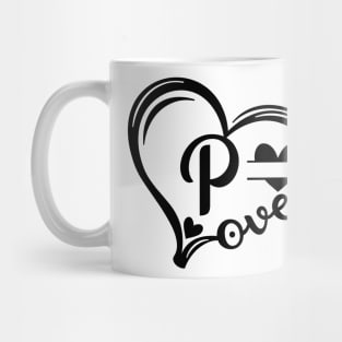 letter p monogram in the shape of love Mug